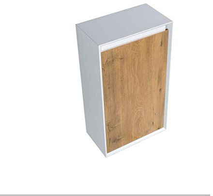 Bernstein Seitenschrank Fiona - passend zum Badmöbel-Set - Beton-Optik/Eiche-Optik, Seitenschrank:Mit Seitenschrank Rechts, Farbe Schubladenfront:Eiche-Optik