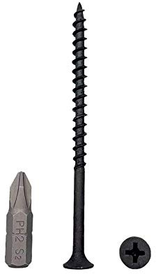 (50 Stück) Schwarz Phosphate Kohlenstoffstahl 4,2 x 75 mm Holzschrauben Trockenbauschrauben Spanplattenverschlüsse Kreuzschlitz Stiftkopf (50, 4,2 x 75 mm)