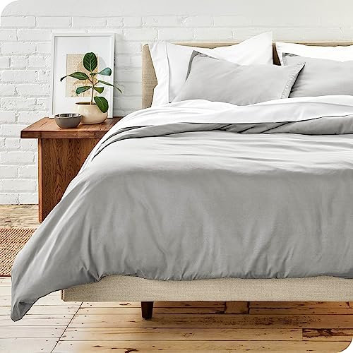 Bare Home Juego de Funda Nórdica - Cama 135 x 200 cm - Funda de Edredón de Microfibra 135 x 200 y 1 Funda de Almohada 80 x 80, Gris Claro