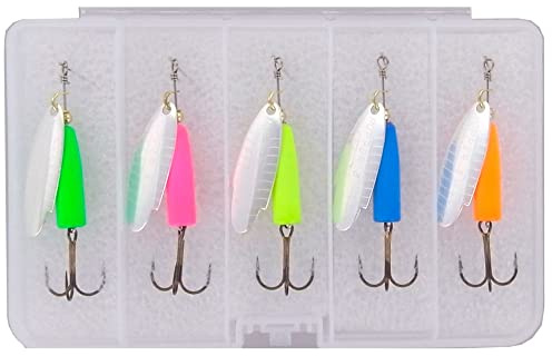 Mapso - Kit 5 Cucharillas de Pesca Popper Lastrada 3 Plata Fluor, 15 GMS