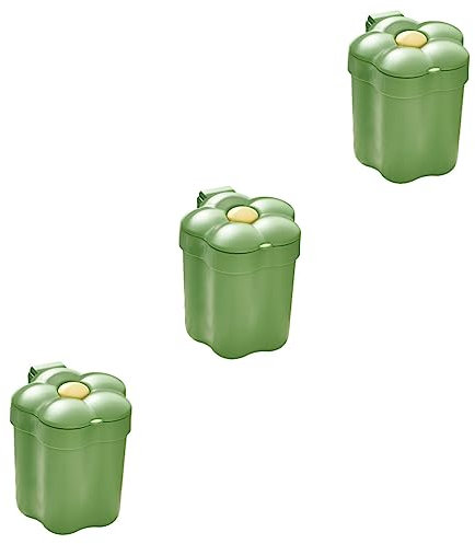 STOBOK 3pièces Corbeille De Bureau Kawaii Verte Avec Couvercle Poubelle De Table Miniature Pour Maison Et Bureau Petit Récipient De Rangement Décoratif Pour Salon Et Chambre Ado Design