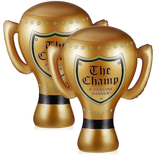 NUOBESTY Aufblasbarer Trophäenballon, 2 Stück, 3D-Trophäe, Ballon, Pokal mit Griff, Mylar-Ballon für Sportveranstaltungen, Spiele, Party-Dekoration