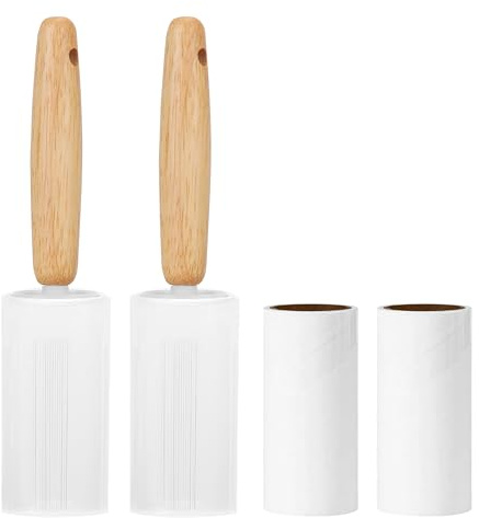 Adorila 2 Pack Lint Rollers for Pet Hair, 240 Sheets Pet Hair Remover for Clothes, Portable Lint Remover Brush with Wooden Handle