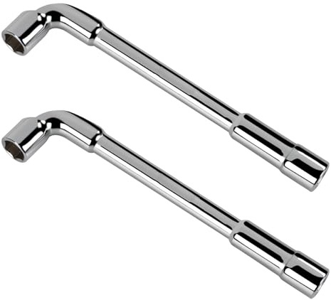 Aoktorkit 10mm L Shaped Angled Hex Socket Wrench,CRV Multifunction Tubular Double Ended Hex Wrench for Washing Machine,Pipeline,Mecchancy Bicycle Repair and Home Maintance, Pack of 2