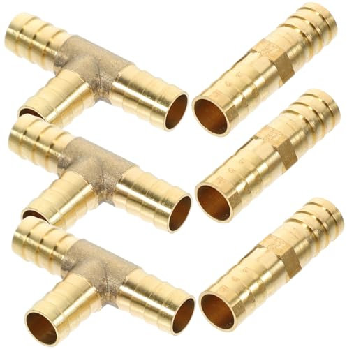 Winkel T-stück Kupplung 1 Satz Kupfer Schlauchanschluss Gold