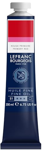Lefranc Bourgeois 301815 Feine Ölfarbe in hervorragender Qualität,lichtecht mit gleichmäßige Konsistenz, 200ml Tube, ideal für Keilrahmen, Leinwand, Malkarton - Feuerrot