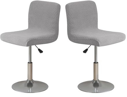 LIFEDX Barhocker Stuhlhussen Bezüge - Bar Stuhlbezug mit Rückenlehne, Stretch 2/4/6 Stück, Waschbar, Höhe Schonbezug - Gray||2PCS