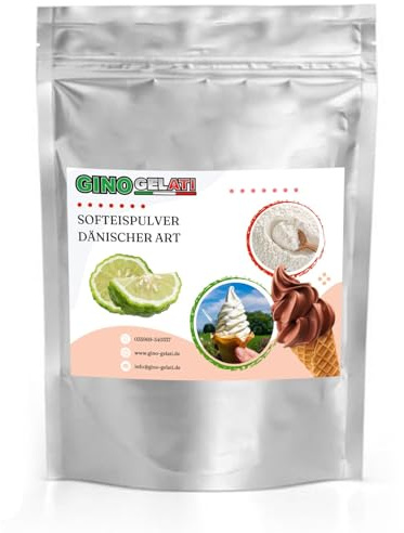 Gino Gelati Dänisches Softeis Pulver, fruchtiger Geschmack, verschiedene Geschmacksvarianten, schnell und einfach Zubereitet, Made in Germany, Eis selber machen (1 Kg, Yuzu)