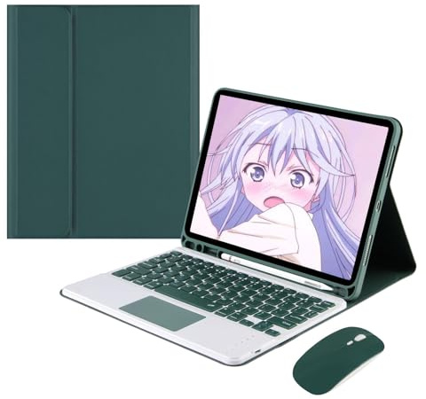 Funda Con Teclado Para iPad 10.ª Gen 10,9 Pulgadas 2022 Y iPad 11.ª Gen 11 Pulgadas (A16) 2025 Con Ratón, Español ñ QWERTY Teclado Bluetooth Desmontable Inalámbrico Con Delgada Funda Y Trackpad