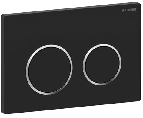 Geberit Omega20 Betätigungsplatte, für 2-Mengen-Spülung, 115.085.14.1, Farbe: Schwarz matt lackiert