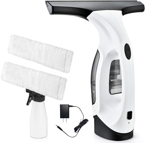 Aspirateur de fenêtre sans Fil, Ensemble d'outils de Nettoyage électrique de fenêtre avec Lame de raclette de 25,4 cm pour douches, miroirs, Verre, comptoirs et carrelage, 2200 mAh