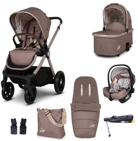 Cosatto Giggle 4 Travel System Everything Bundle | Pram, Pushchair, Carrycot & Tote, Infant Carrier Car Seat & Base | Birth-4 Years, i-Size Group 0 | Compact Fold, Footmuff, Bag, Raincover (Lollop)