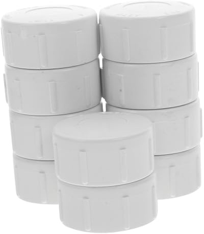 CIMAXIC 10pcs 1-1/2 Inch PVC Pipe End Cap Plug White Female Threaded Fittings for Plumbing Gardening Hose Applications