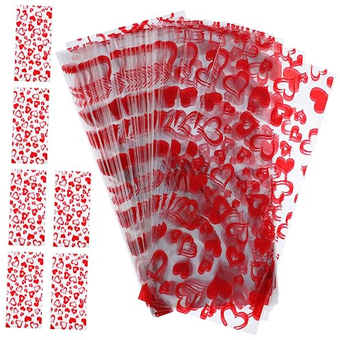 Healvian 100stücke Transparente Herzförmige Valentinstag Süßigkeiten Tüten Für Hochzeitsfeiern Und Snacks Romantisches Design Praktische Verpackung Für Und Cookies