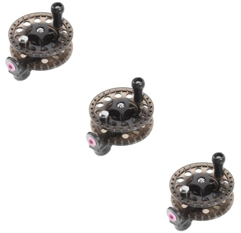 Sosoport 3 Teiliges Crappie Rollen Spool Karpfen Feeder Mikro Angelrolle Angelköder Kit Hand Angelrolle Paddel Stick Caster Eisangelrollen Rack Spinner Kunststoff Schwarz