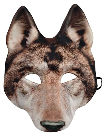 NewL Halloween 3D Tier Halbgesichtsmaske Maskerade Party Cosplay Kostüm für Damen und Herren