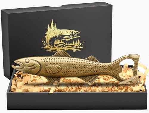 Unique Fish Beer Gifts for Men Vintage Bottle Opener, Fishing Father's Day Birthday Christmas Valentine's Day Gift for Dad Husband Grandpa Boyfriend