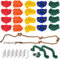 20 Pezzi Prese Arrampicata per Bambini, Prese D'arrampicata per Pareti con 2 Maniglie e 270cm Corda Annodata, Kit Supporti per Parete Rocciosa per Interni ed Esterni, Rock Climbing Holds