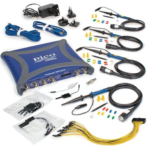 Pico Technology PicoScope 3415E - Osciloscopio de 4 canales MSO (100 MHz, 5 GS/s, USB, 16 canales digitales, cabezales táctiles y software PS7 para Windows, Mac, Linux