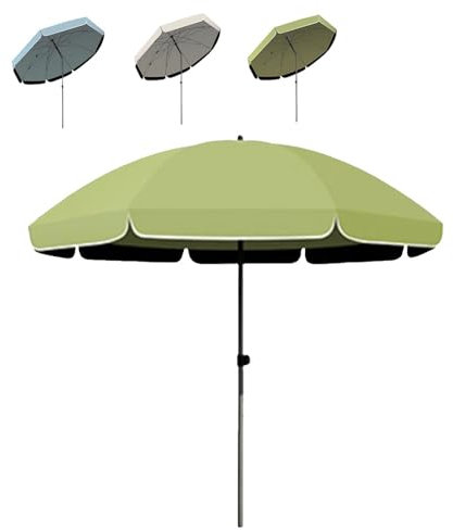 Parasol d'extérieur de 2,7 m, hauteur réglable, parasol incliné, parasol de jardin, auvent de plage, vert, 280 cm, imperméable