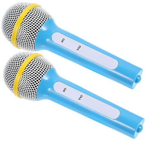 TOYANDONA 2Pièces Jouets Microphones Garçon Fille Microphones Décoratifs pour Jeu de Rôle et Fêtes Accessoires de Simulation pour Intérêt des Garçon Fille Chant et Discours