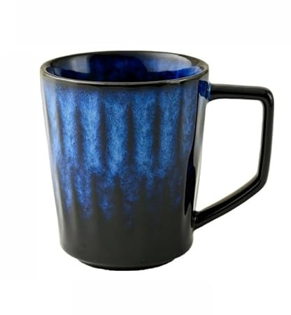MACHUMA 420ML Kiln-Transformierte Keramiktasse | Mikrowellenfest für Tee, Kaffee & täglichen Gebrauch (Pfauenschwanzblau)