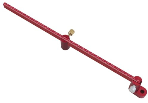 Flaroey Regla Circular de Dibujo Ajustable, Buscador de Centro de Trazado de Brújula de Aluminio, Medidor de Línea Circular de Punto Fijo Métrico para Carpintería