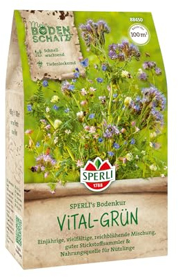 Sperli's Bodenkur -Vital-Grün 88450, Gründüngungssaat | Schnellwüchsig & Reichblühend, Bodenaktivator & Bodenverbesserer, Basis für Folgekulturen, schnellwachsend, einjährig