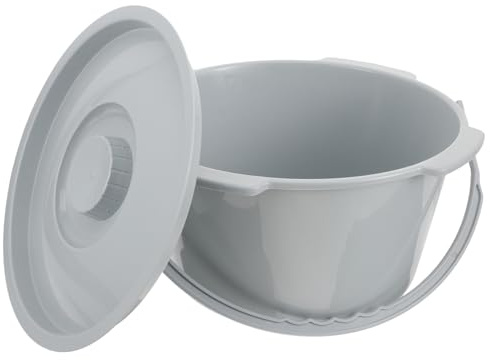 Plastique Pot de Chambre Seau Portable avec Couvercle, Adulte | Urinoir en Plastique Réutilisable à Poignée, Bassin de Lit pour Urine, Drainage Urinaire
