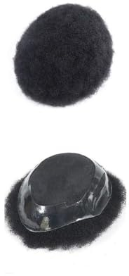 Für Männer Afro Curly Men Toupet Echthaarteil Atmungsaktive feine Monospitze mit PU um die Kapillarprothese for Männer Perückenkopf