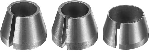 sourcing map 3 adattatori per pinze da 6 mm/8 mm/6,35 mm in acciaio al carbonio per fresatrice e fresatrice con manicotto di riduzione per fresa, mandrino di conversione per lavorazione del legno