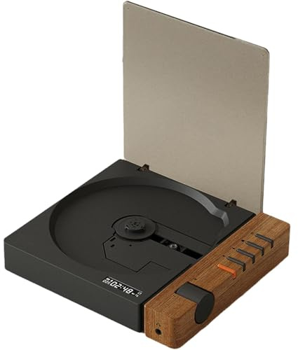 Reproductor De CD Portátil con Bluetooth, Diseño Retro Compacto, Batería Recargable, Equipo Audio Doméstico Sobremesa, Salida SPDIF(Black)