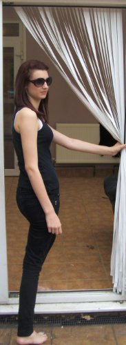 Heavy Duty Bug Blind,Fly Curtain,Strip Blind-ALL WHITE (80cm wide-Standard door size)