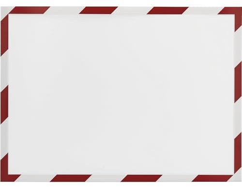 magnetoplan 1131446 Magnetofix Safety Magnetrahmen 5 Stk. A4 rot-weiß