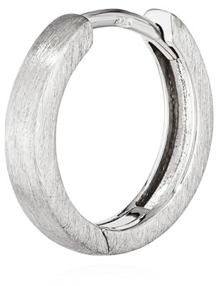 NKlaus Silber Einzel 925er Sterlingsilber Klappcreole Ohrring 14mm matt anlaufgeschützt 4808