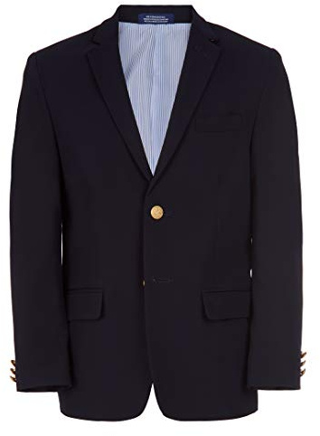 Izod Big Boy's Brass Button Blazer Jacket Blazer, Blue Indigo, 16