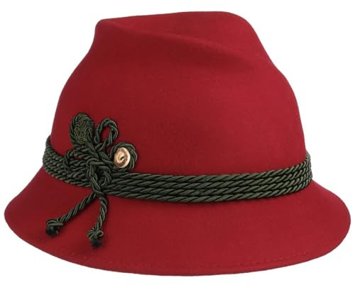LODENHUT MANUFAKTUR Dirndl Trachtenhut Wollfilz Tirolerhut Uni Kordel Made in Italy Damen Sommer Winter