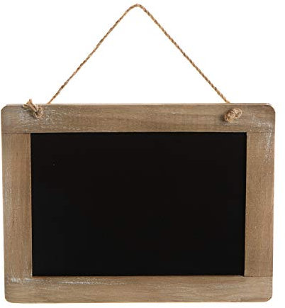 Kreidetafel zum Aufhängen: Tafel zum Beschriften für Kreide, Schiefertafel mit Holzrahmen, Holztafel Klein, Kleine Wandtafel Schiefer, Schwarz, Rahmen Natur, Deko Hochzeit, Küche, Wand, 29 x 21 cm