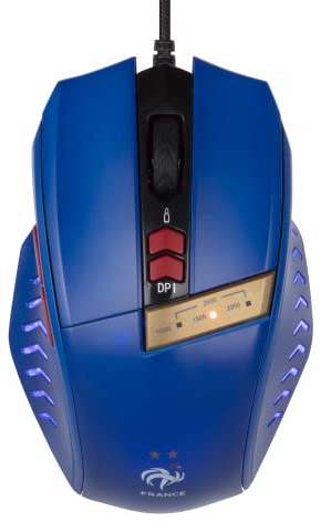 Konix FFF Souris Gaming Filaire pour PC - Indicateur LED DPI - Bouton Changement de fenêtre - Connexion USB - Câble 1,8 m - Bleu