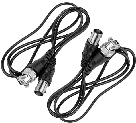 BRIEFCEC BNC Extension Cable 1m Male to Female Connector CCTV Security Camera RF Professional Coaxial Cable (1M, 2Pcs, Black)