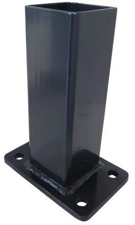 Zaundirekt Spezial Fußplattenadapter für 100x100mm Torpfosten - Fußplatten Adapter für die Zauntor-Befestigung - Pfostenträger 100x100 in Anthrazit Grau
