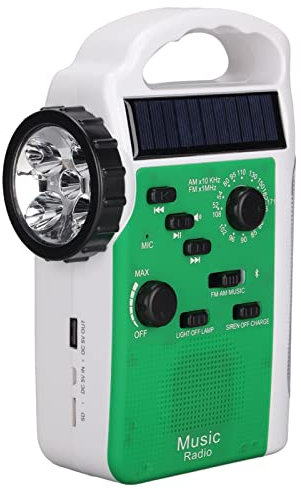 RD399 Notfall Wetterradio 2300 MAh, UKW Wetterradio mit LED Taschenlampe, Powered Solar Handkurbel Radio, Tragbares Survival Radio für Notfälle Im Freien
