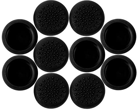 eXtremeRate 10 Pcs Black Anti-Slip Silicone Joystick Cap, Control Thumb Stick Grips Cover, Analog Sticks Caps for Xbox One Controllers
