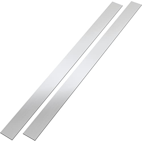 2 Stück Edelstahl-Zierleisten, 304 gebürsteter Edelstahl, Metall-Finish, Blech, Spaltstreifenfüller, Zierleiste für Küchenwerkzeuge (5,1 x 76,2 cm, Silber)