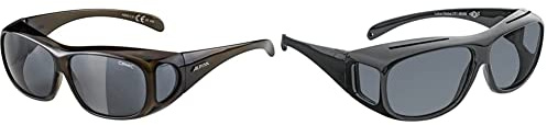 ALPINA OVERVIEW - Verzerrungsfreie und Bruchsichere OTG Sonnenbrille, black transparent gloss, One Size & Wedo 27148599 Überzieh-Sonnenbrille für Autofahrer & Brillenträger, schwarz