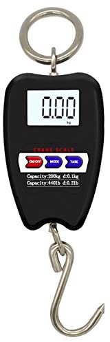 OUSIKA Digital Crane Scale 200kg / 440lb Mini Bilancia Portatile for Gru Display LCD con Retroilluminazione Bilancia Industriale Elettronica for Peso Pesca, Peso Bagagli, Pesatura Fattoria (Color : Bl