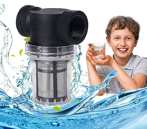 Yearninglife Pipeline Filter, Wasserpumpenfilter mit Edelstahlsieb,Inline-Maschensieb Wasserpumpe Filter,Reinigung Garden Pipeline,Für Gartenbewässerung Gartenteich Pool (1/2-100Mesh)