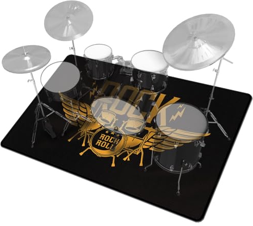 Xuzrdaa Drum Rug - 6ft x 9ft Soundproof Drum Mat with Non Slip Grip Bottom - Great Gift for Jazz Drummers (Black)