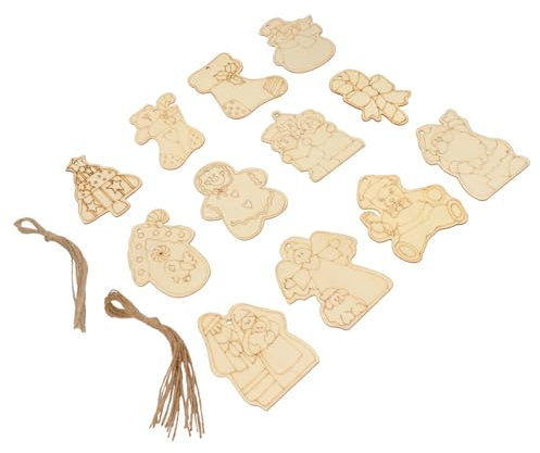 ABOOFAN 24stücke Weihnachtsanhänger Aus Holz Zum Aufhängen Weihnachtsschmuck Für Tür Und Wand Weihnachtsdekoration Für Zuhause Und Baum