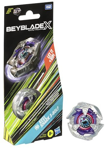 Beyblade X Keel Shark 3-60LF Kreisel Booster Pack, rechtsdrehender Angriffs-Typ mit X-Celerator, mit 2 Klicks aufbauen und in der Arena kämpfen, für Kinder ab 8 Jahren
